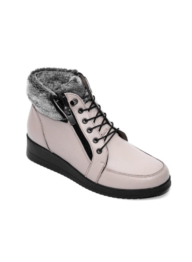 Levent Genuine Leather Half Boot - Beige - Image 1